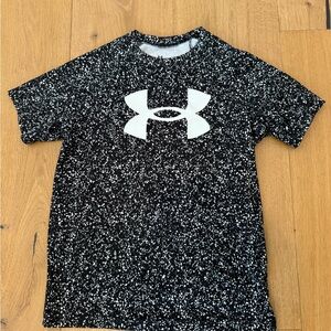 Under Armour Black Speckle Performance Tee with White Logo